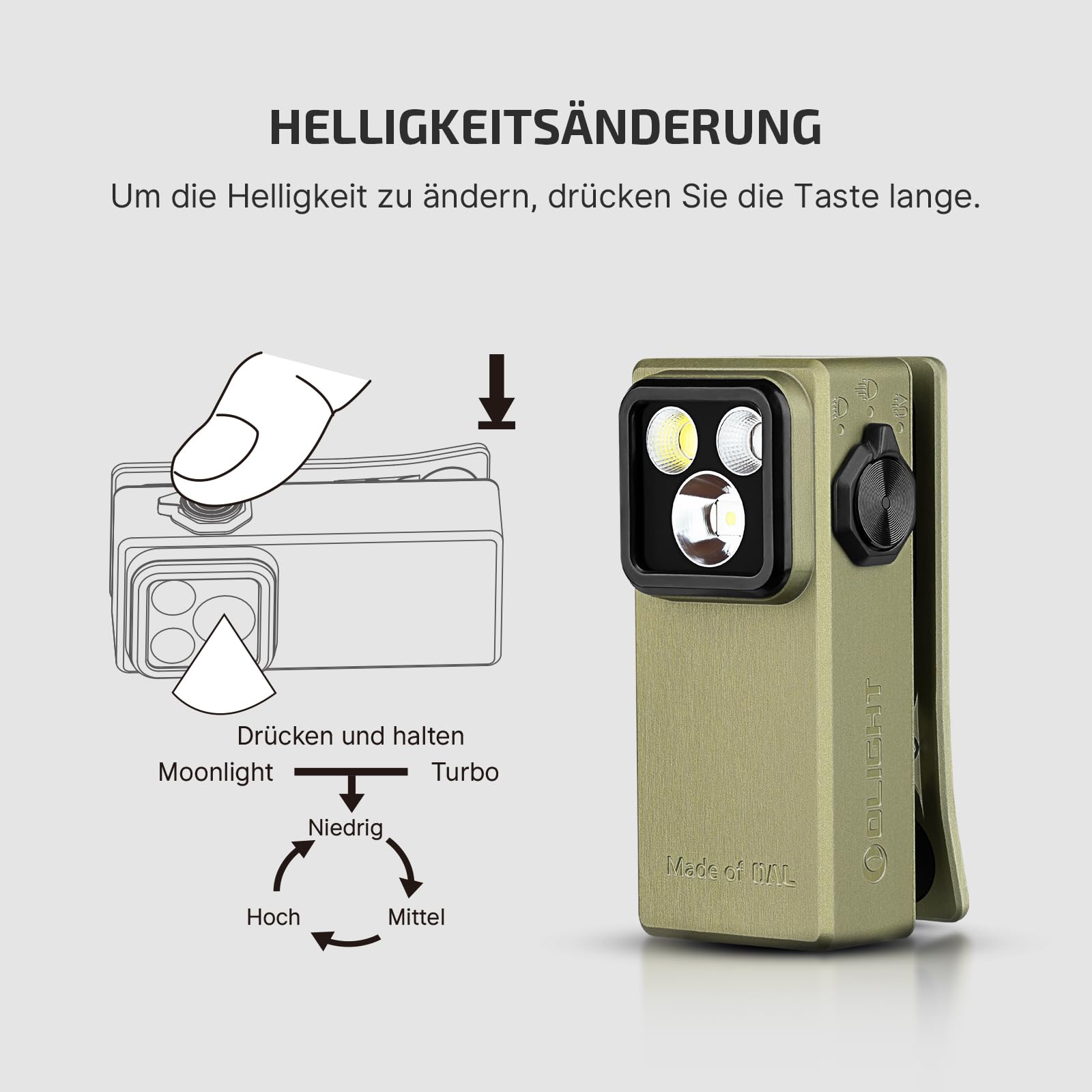 olight-oclip-ultra-cliplampe-530-lumen-olive-green-uv image 5