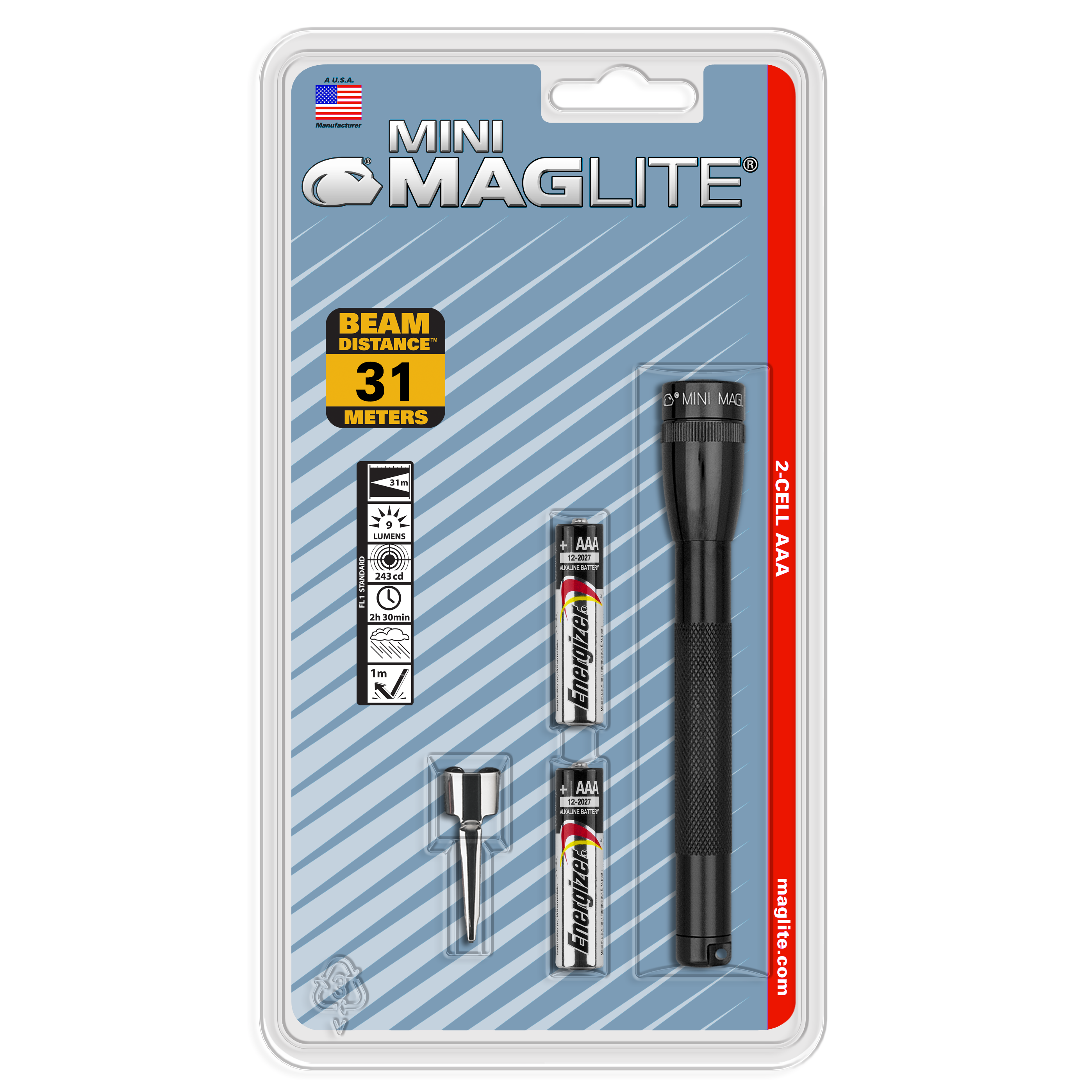 mini-maglite-2aaa-taschenlampe-schwarz-mit-clip image 1
