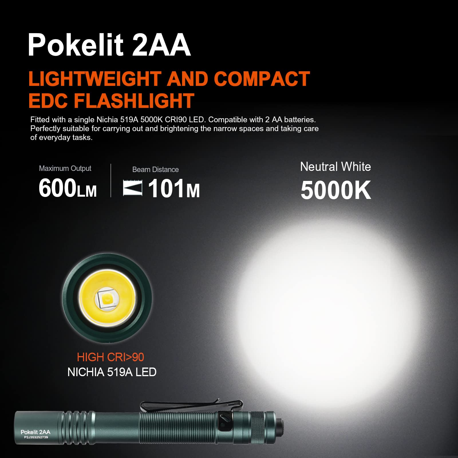 acebeam-pokelit-2aa-edc-taschenlampe-600-lm-519a-led image 2