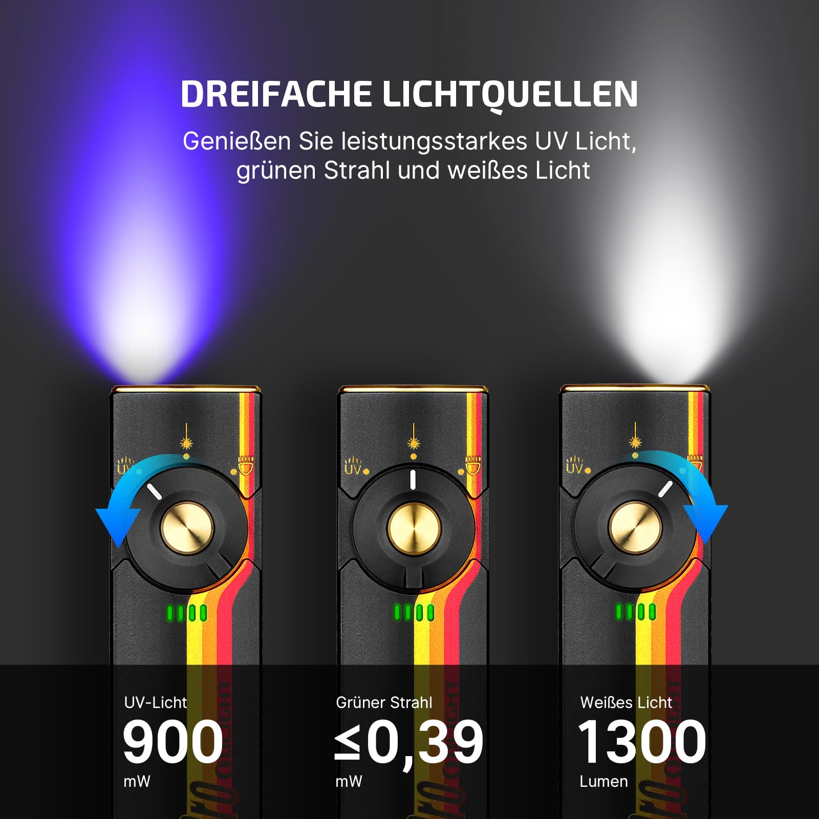 olight-arkfeld-pro-taschenlampe-1300-lumen-3-in-1-uv-laser image 2
