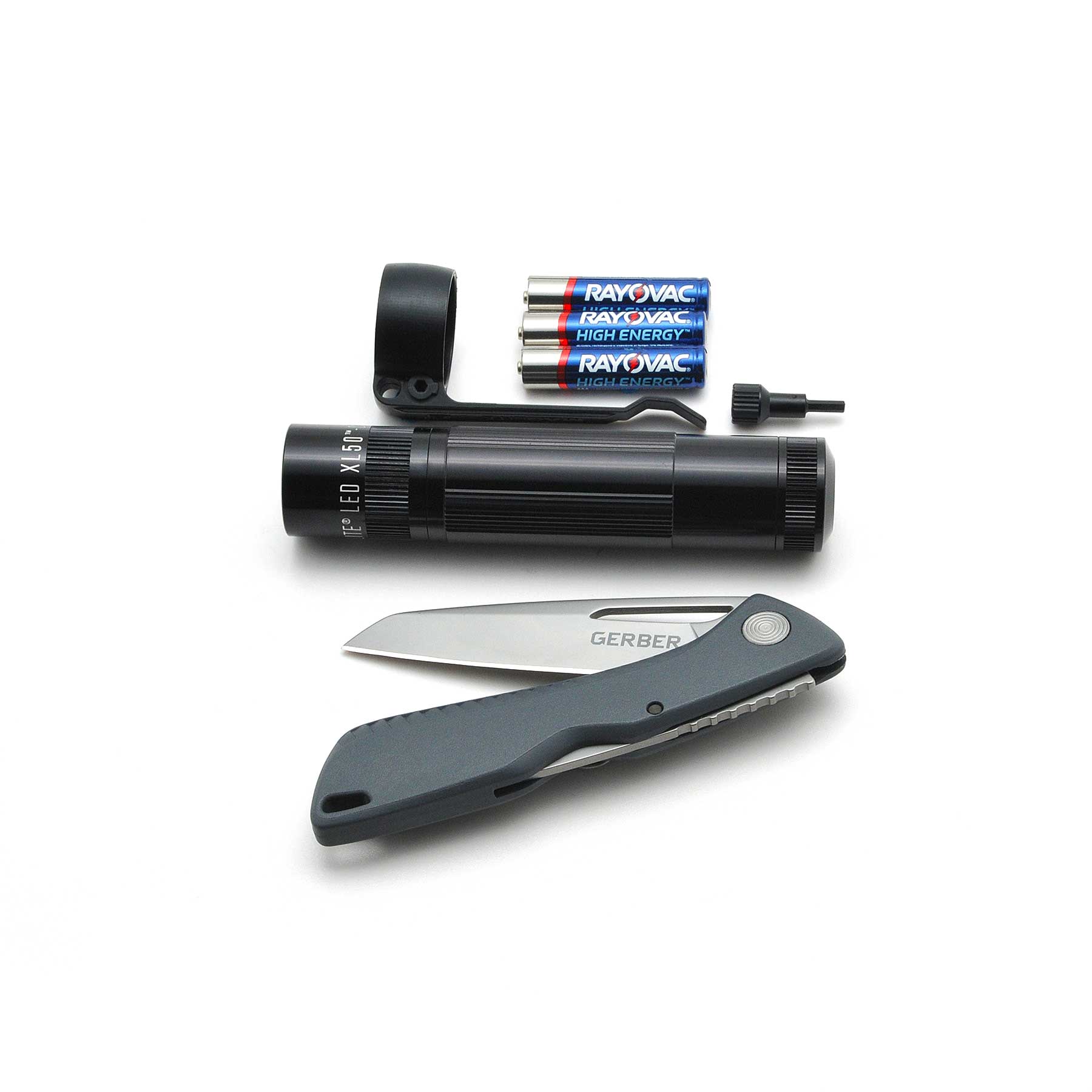 maglite-xl50-led-taschenlampe-schwarz-gerber-messer-set image 1