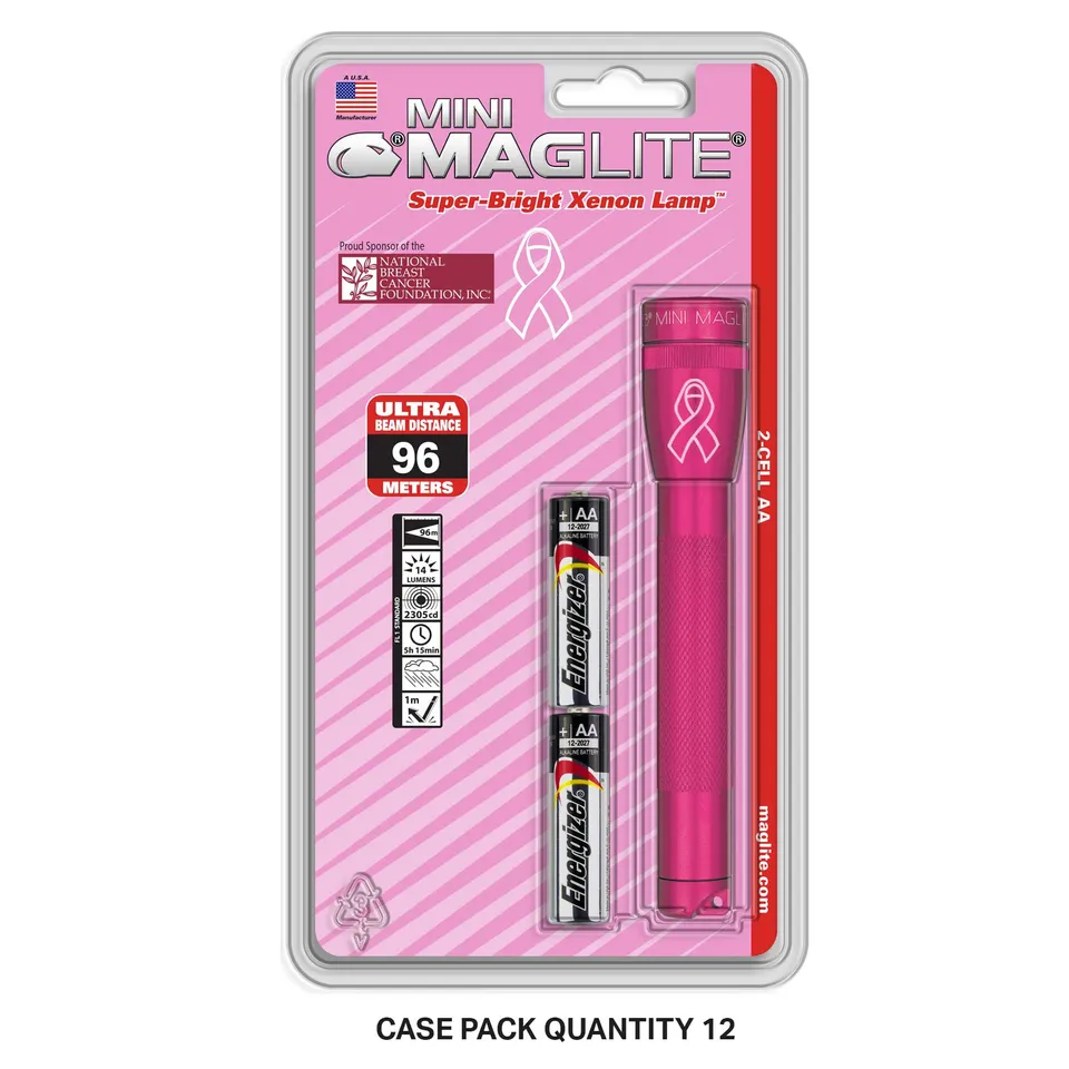 mini-maglite-aaa-xenon-taschenlampe-pink-mit-clip image 1