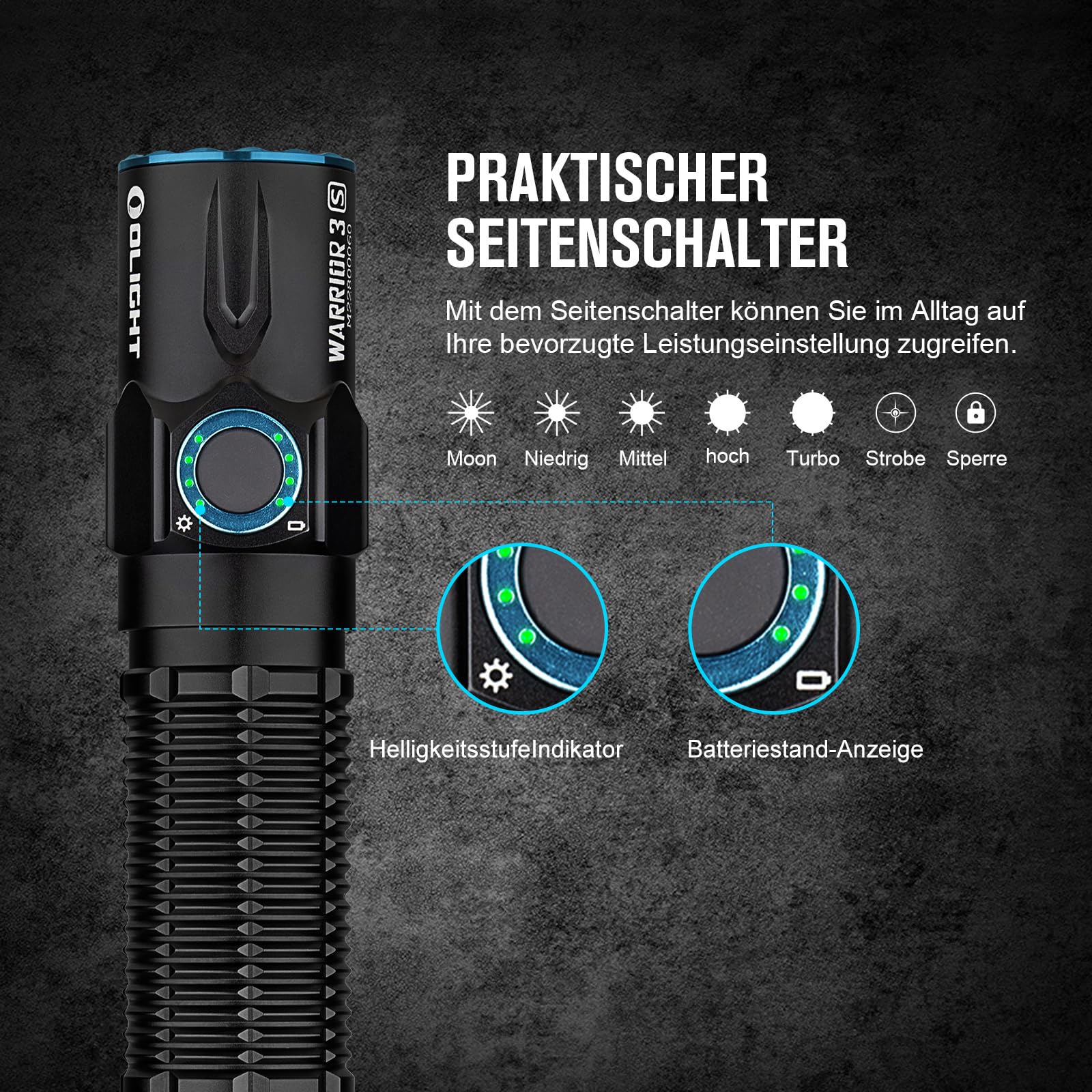olight-warrior-3s-taktische-taschenlampe-2300-lumen-schwarz image 3