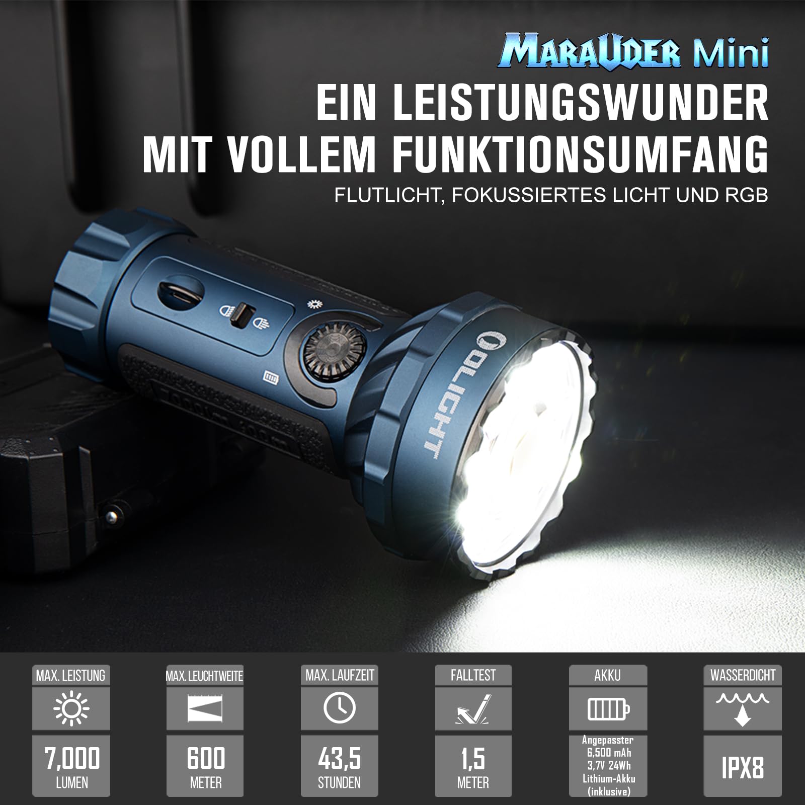 olight-marauder-mini-taschenlampe-7000-lumen-dunkelblau image 2