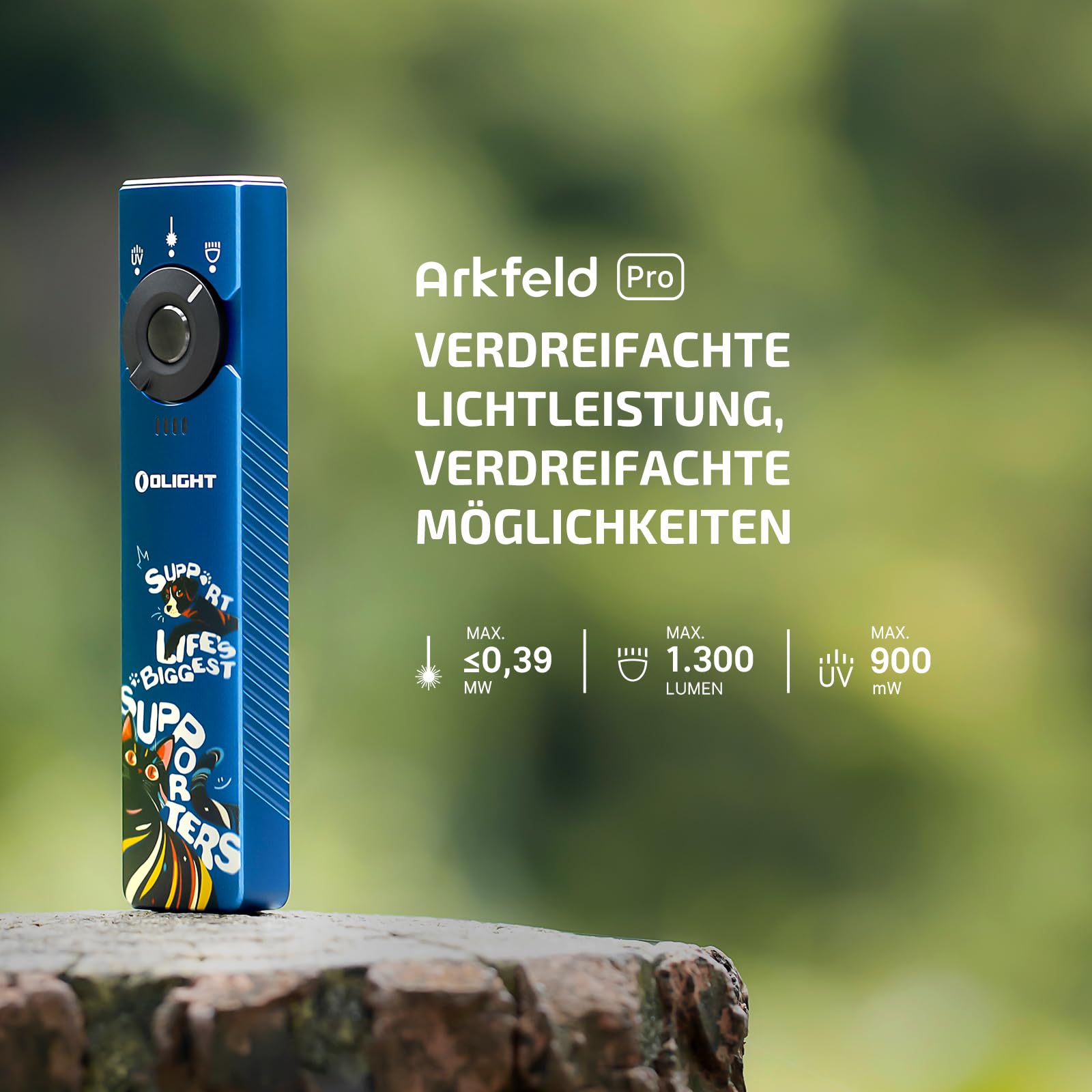 olight-arkfeld-pro-edc-taschenlampe-1300-lumen-uv-laser image 2