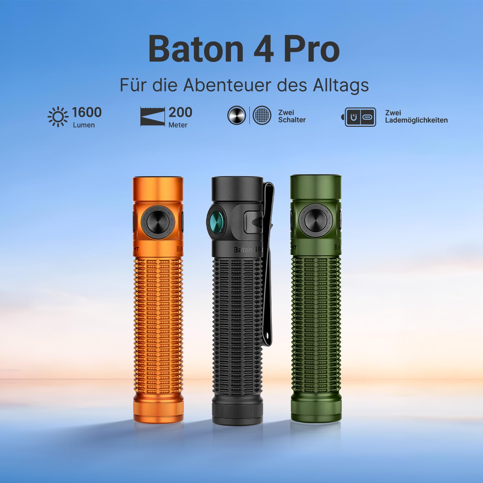 olight-baton-4-pro-orange-taschenlampe-1600-lumen-edc image 2