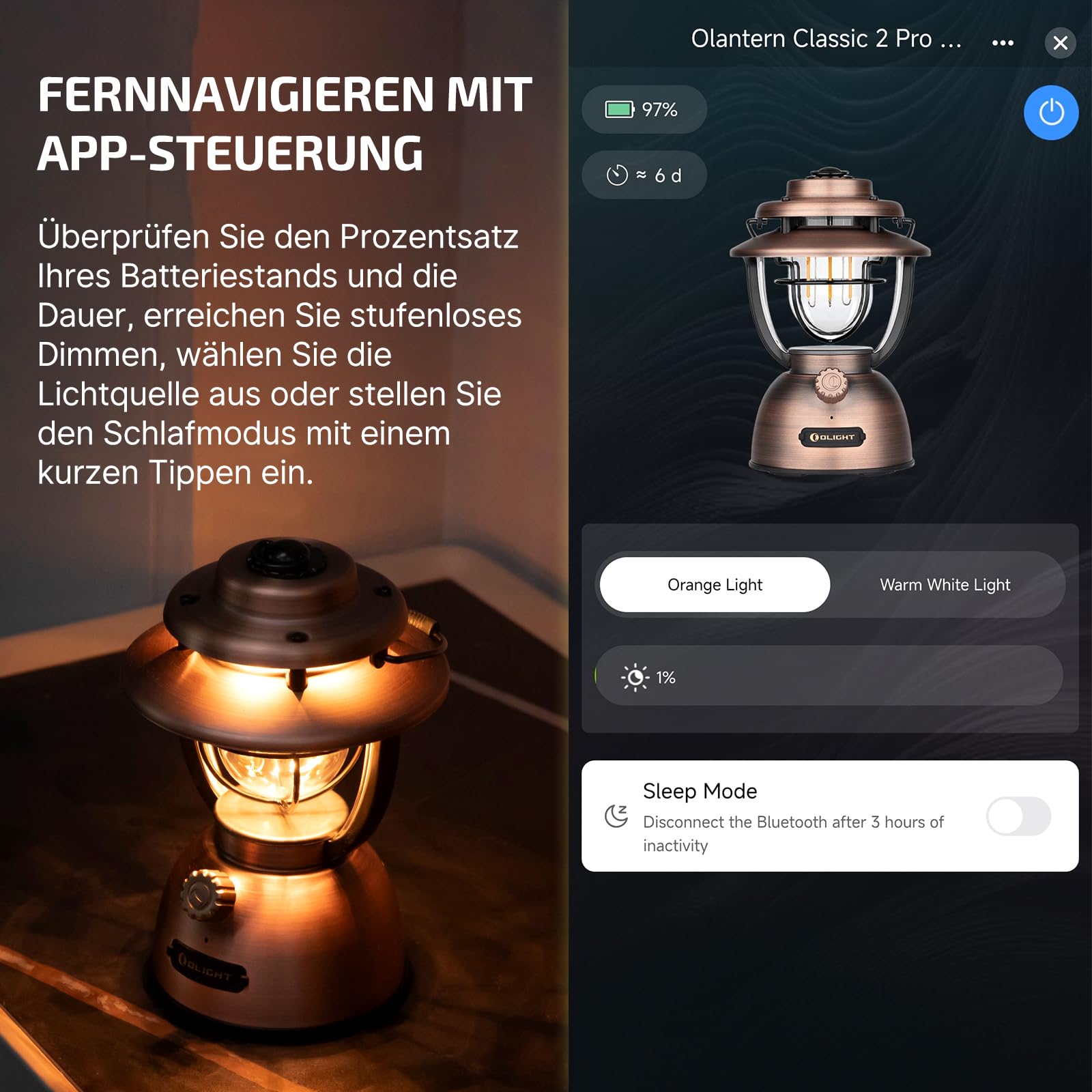 olight-olantern-classic-2-pro-campinglampe-300-lumen-app image 3
