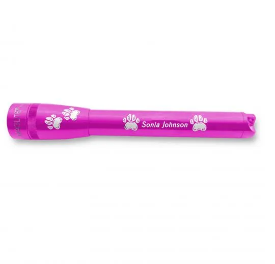 mag-lite-mini-maglite-pro-led-taschenlampe-pink-mit-pfoten-gravur-2 image 1